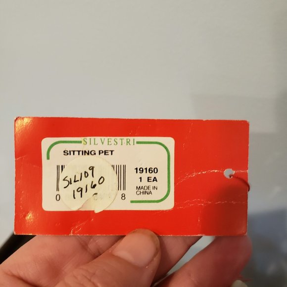 Vintage Silvestri Grey Cat Christmas Ornament Ottoman Pouf Resin 3" Tall - Read - Picture 7 of 11